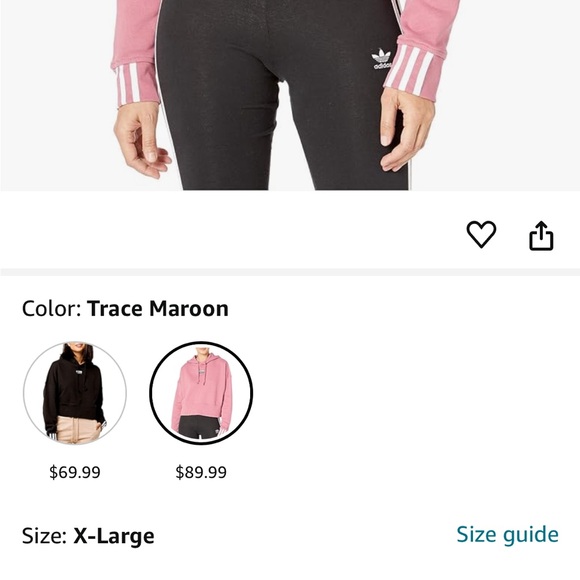 Pink Adidas Cropped Sweatshirt - Picture 3 of 4